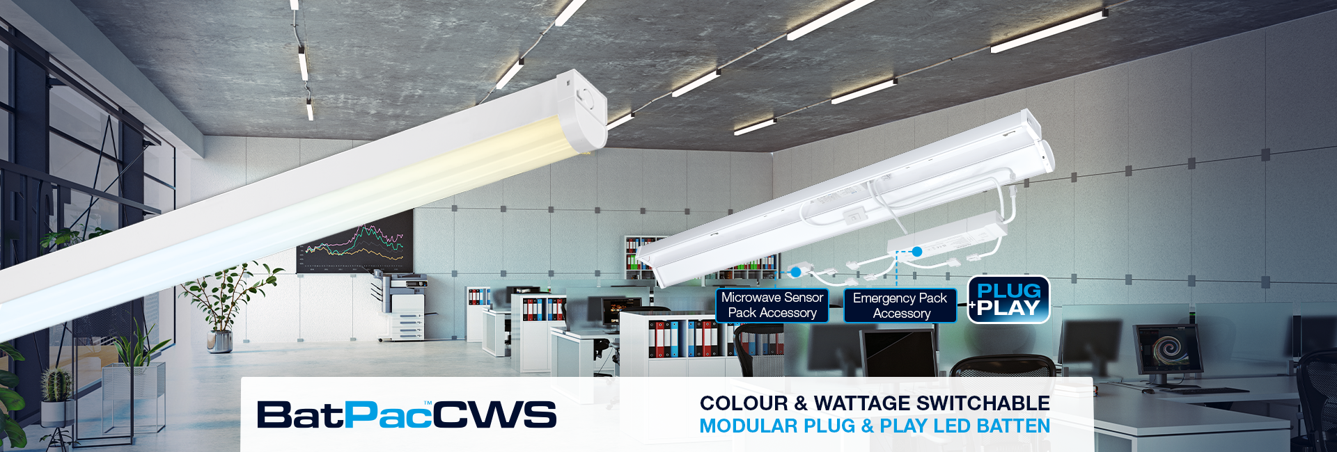 Show products in category Colour & Wattage Switchable Plug & Play LED Batten