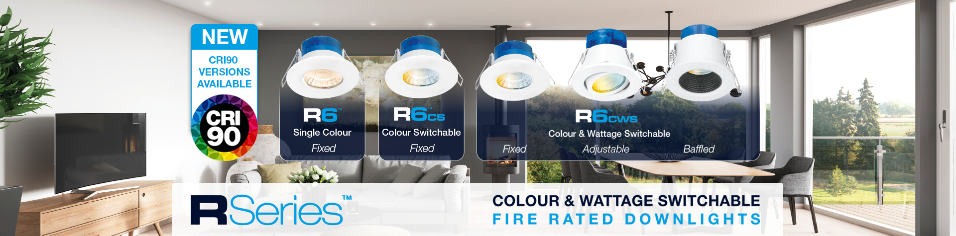 Show products in category NEW Revolutionary CRI90 Colour and Wattage Switchable Fire Rated Downlight